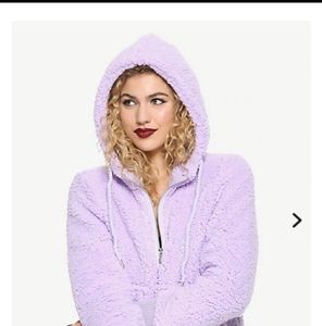 Purple fuzzy jacket